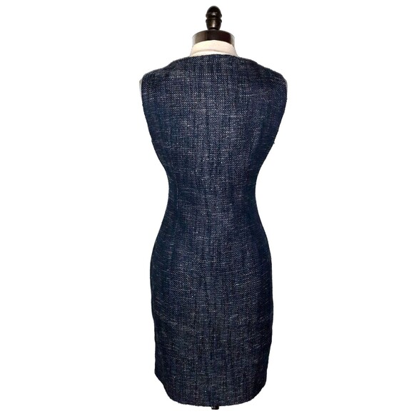 CALVIN KLEIN Size 10 Sheath Dress Blue Grey Sparkles Side Zippers Sleeveless - Picture 4 of 6